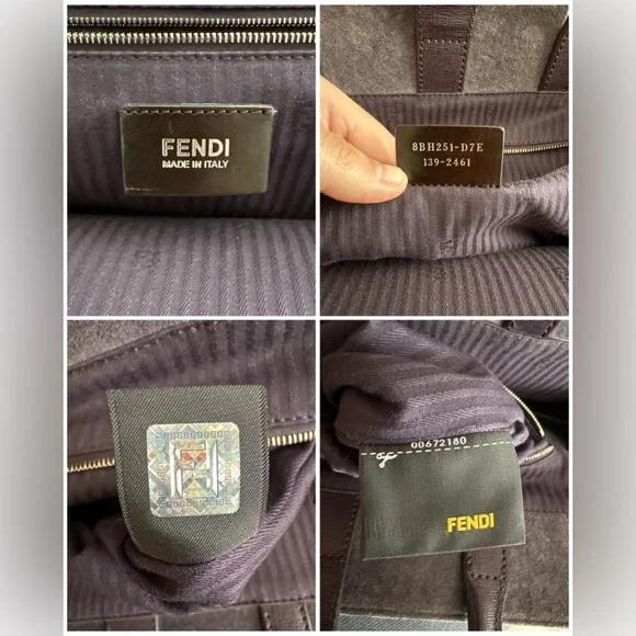 Fendi 2 Jours Plum Large Leather Tote Bag - Picture 16 of 17